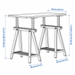 Ikea Lagkapten / Mittback Desk Combo, 120x60x73-96cm, White / Birch (8130978316575)