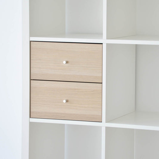 IKEA Kallax Insert with 2 Drawers, White Stained Oak (4407091232833)