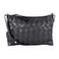 LUMI Trine Woven Leather Bag Large, Black (4389255020609)