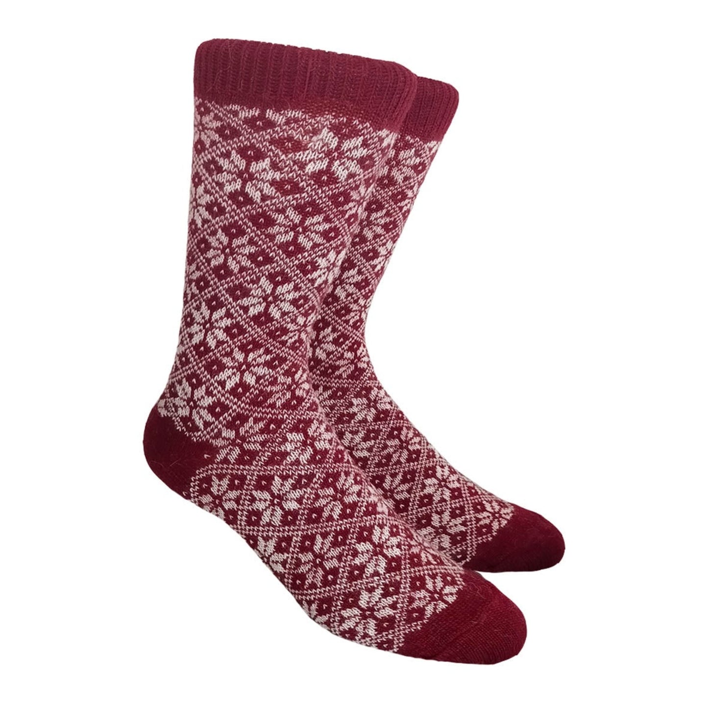NORWOOL Wool Socks Patterned, Red/White (6587135164481)