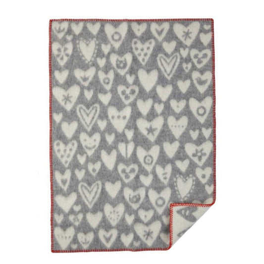 Klippan Premium Wool Baby Blanket 65x90cm, Heart (3500511035457)