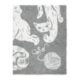 Purrfect Day Kissanpaivat Wool Blanket 130x180cm, Grey-White (6910584029249)