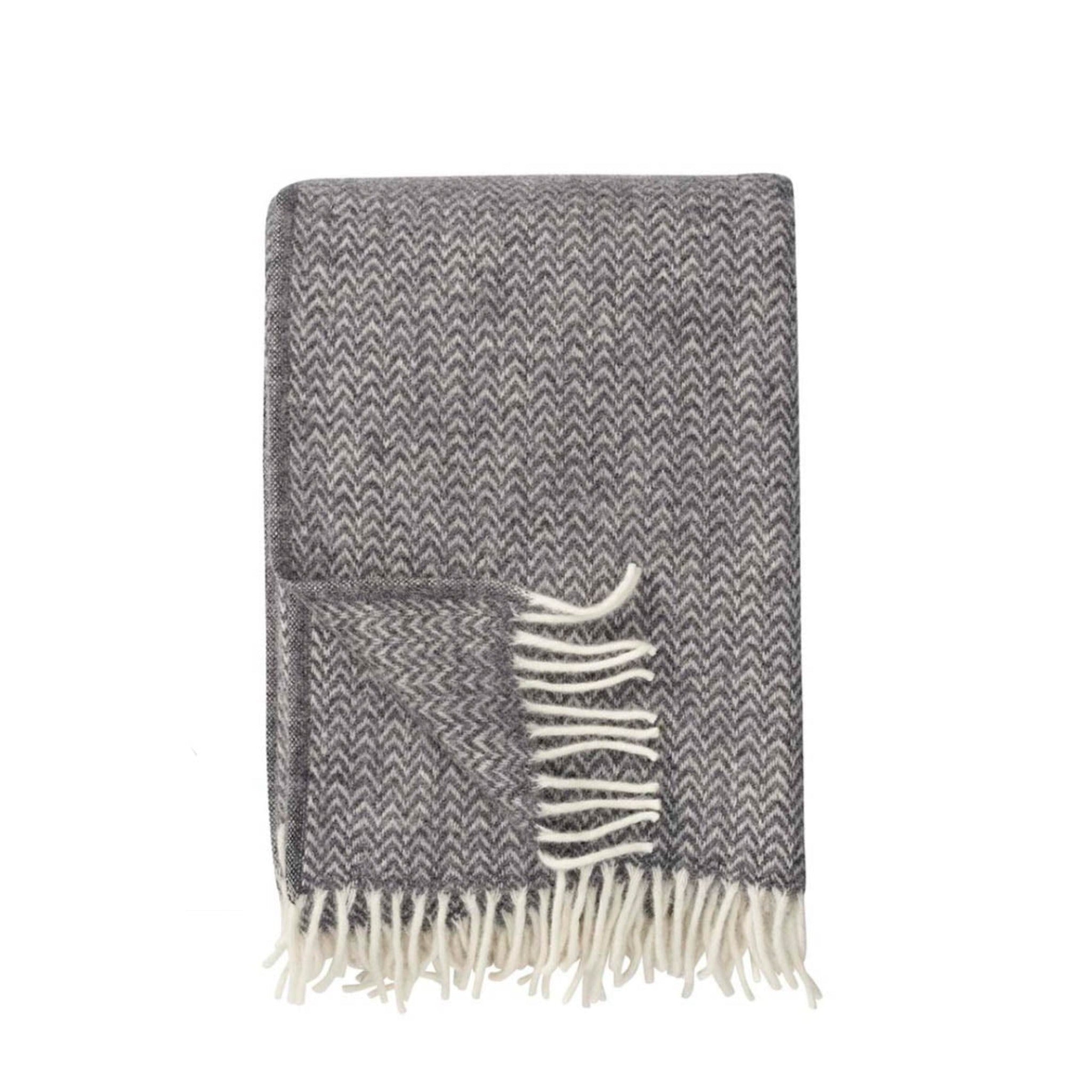 KLIPPAN Chevron Wool Throw, 130x200cm (1534179901505)