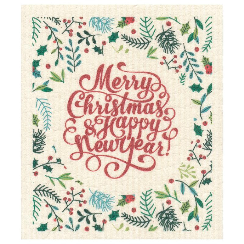 100% Biodegradable Dishcloth, Merry Christmas and Happy New Year (8769769111839)