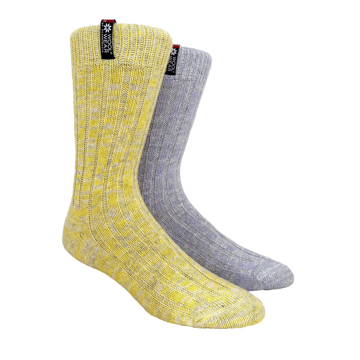 Womens Denmark Wool Socks 2-Pack Gift Box, Yellow-Purple (8325984092447)