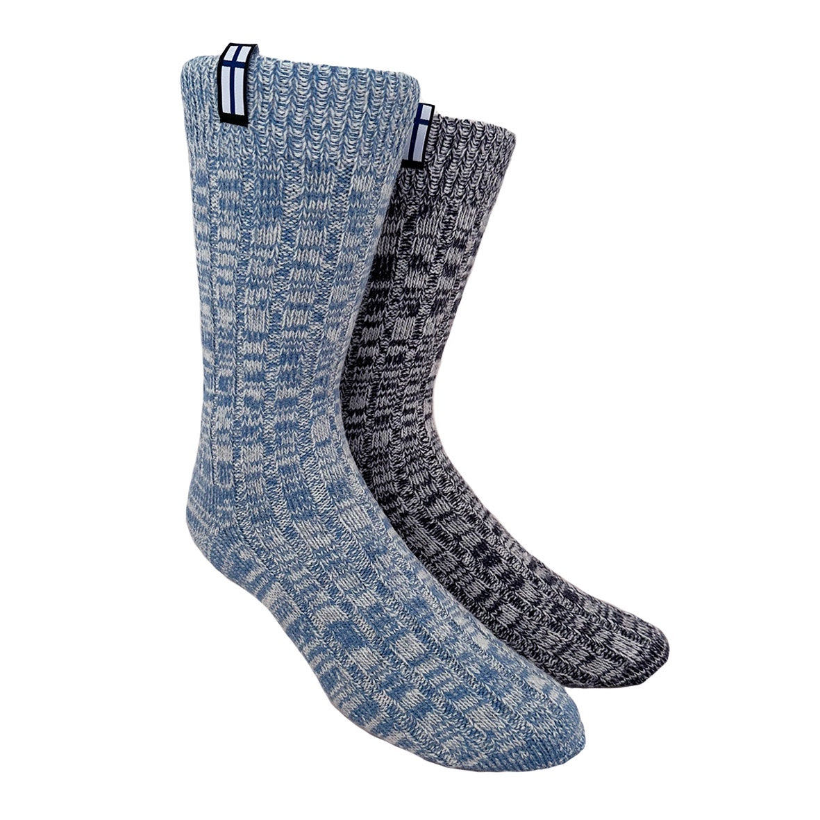 Finland Womens Wool Socks 2-pack Gift Box, Light Blue-Navy Blue (8326857752863)