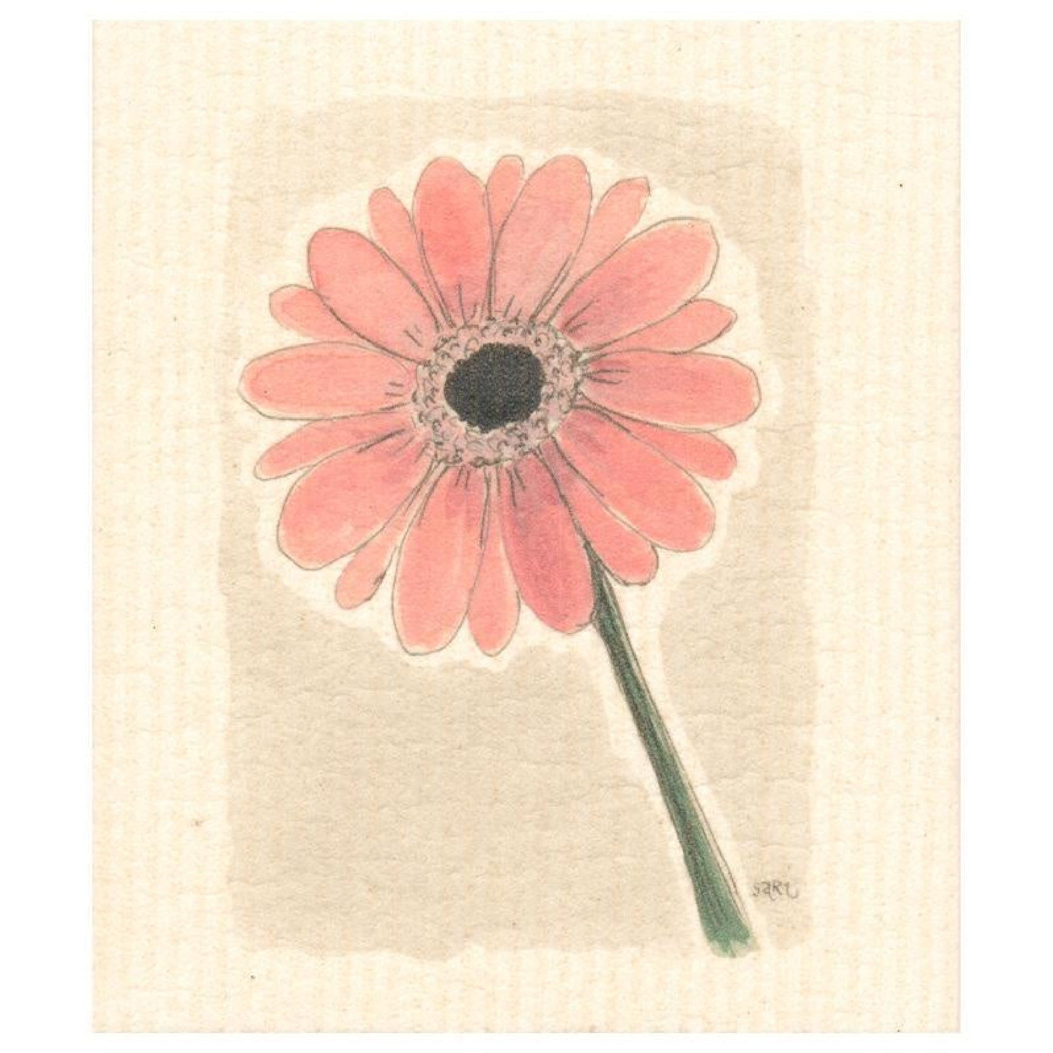 100% Biodegradable Dishcloth, Pink Gerbera (8769798111519)
