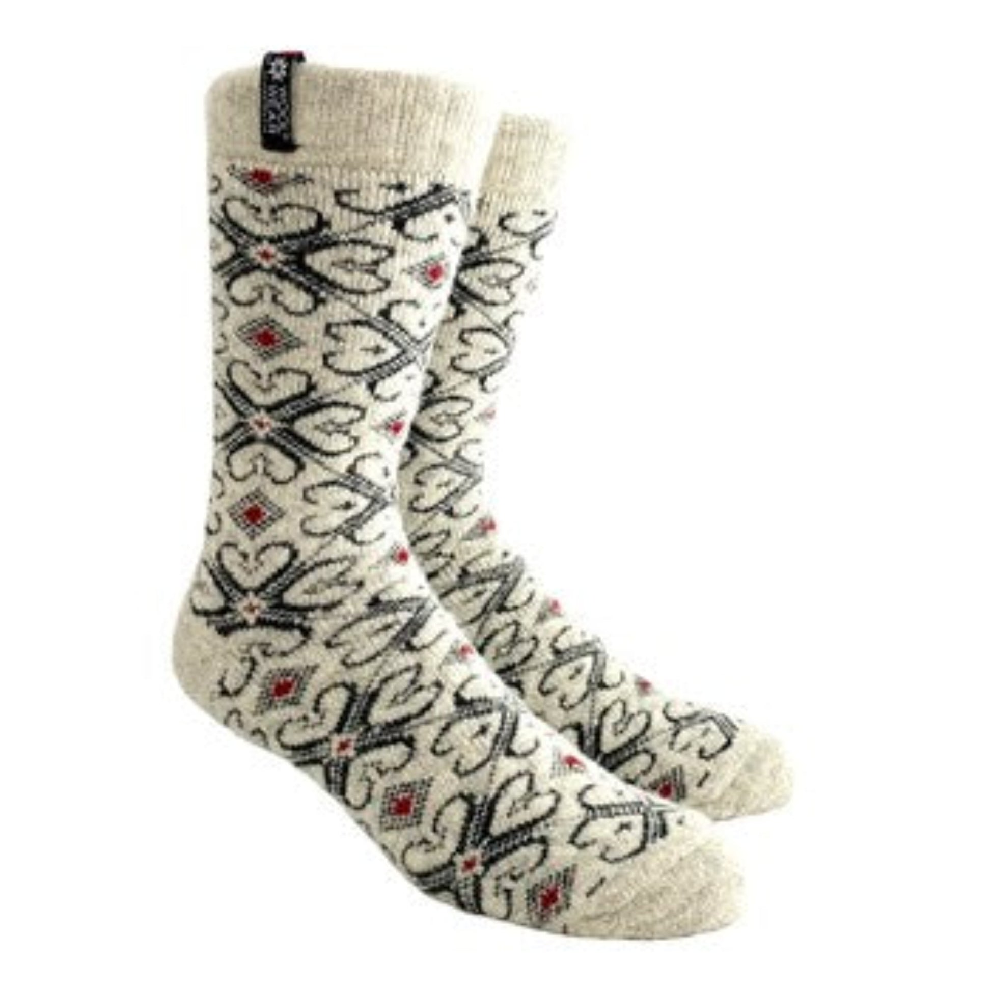 Norwool Wool Socks Hearts, Natural (6671518302273)