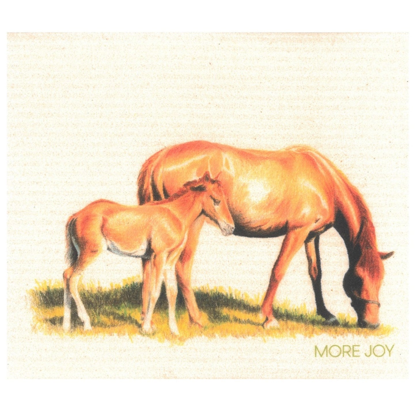 100% Biodegradable Dishcloth, Baby Horse with Mum (8769738670367)