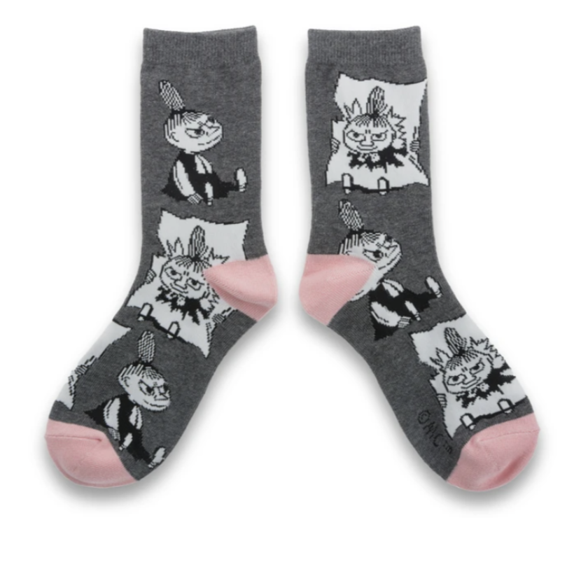 Little My Pranking Womens Socks, Grey (6633265037377)