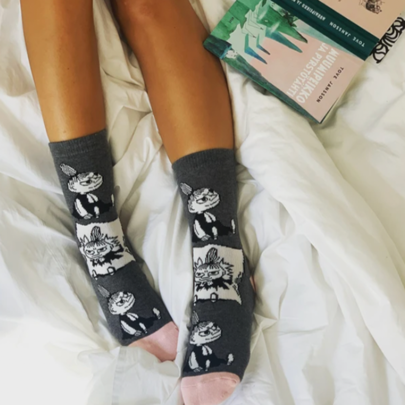 Little My Pranking Womens Socks, Grey (6633265037377)