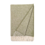 Lina 100% Wool Throw 130x200cm, Olive Green (8672197345567)