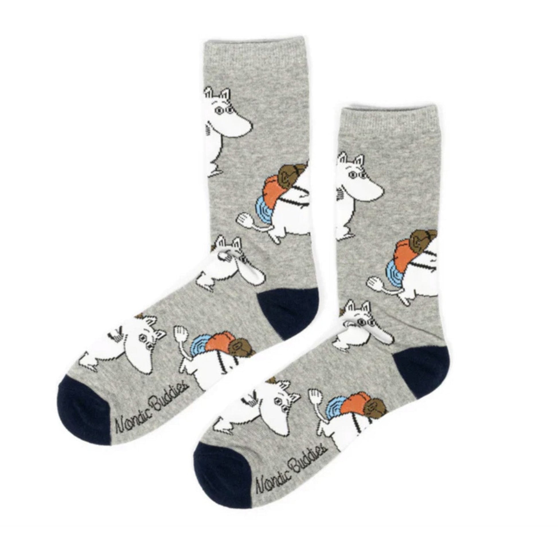 Moomintroll Adventure Mens Socks, Grey (8332302450975)