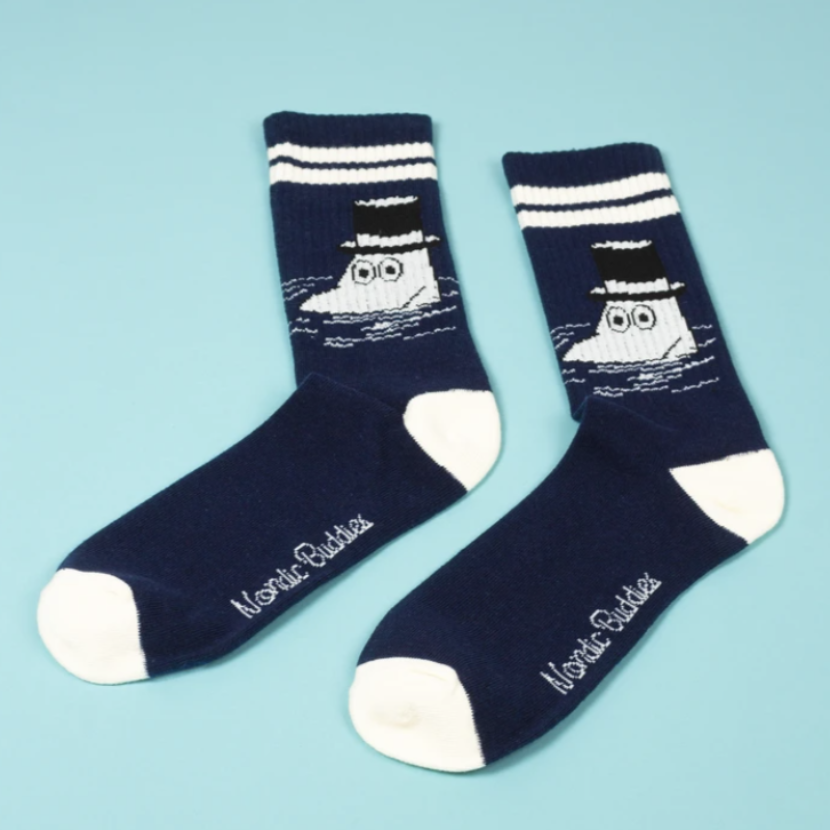Moominpappa Retro tennis Mens Socks, Navy (6633402925121)