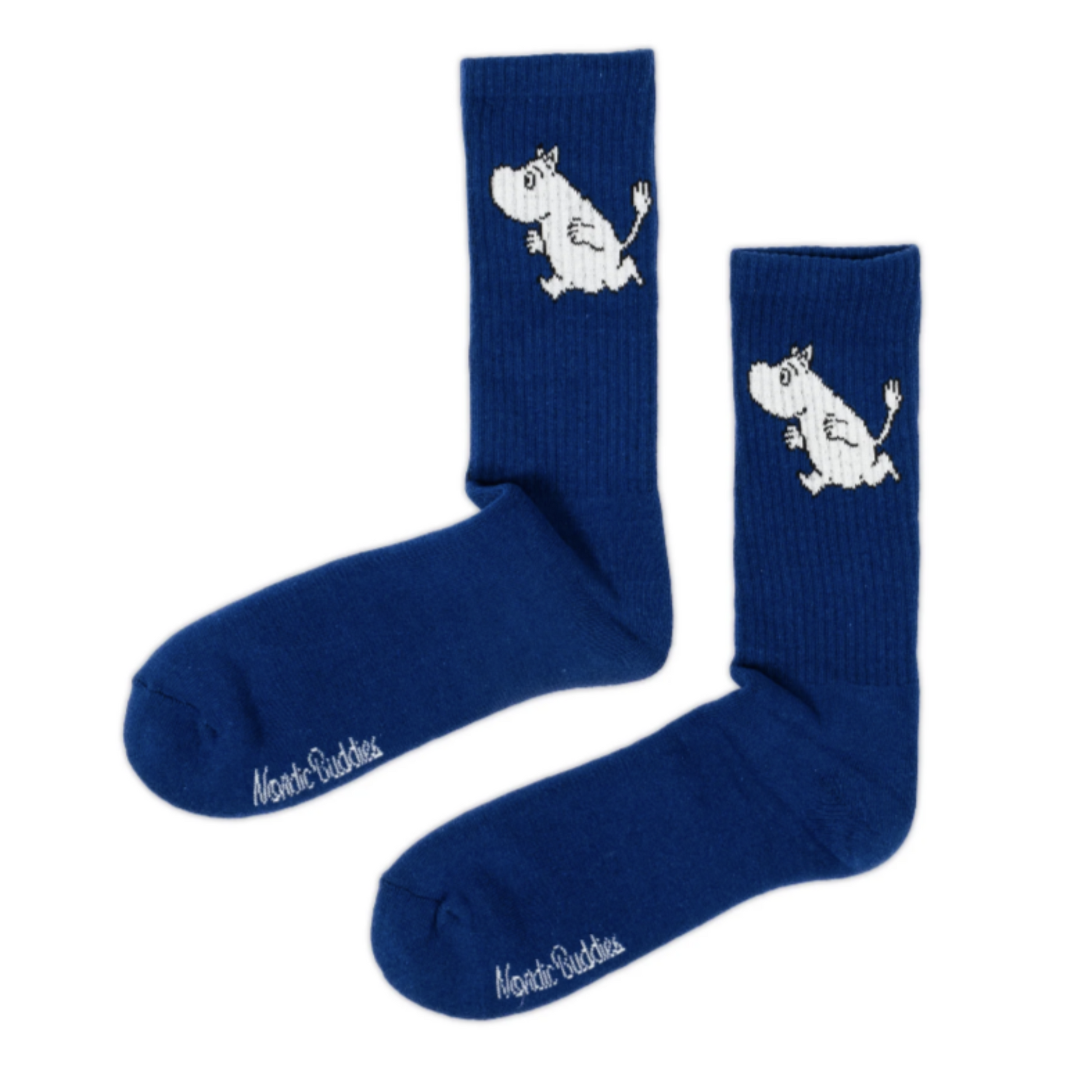 Moomintroll Running Mens Sport Socks, Navy Blue (8351325192479)