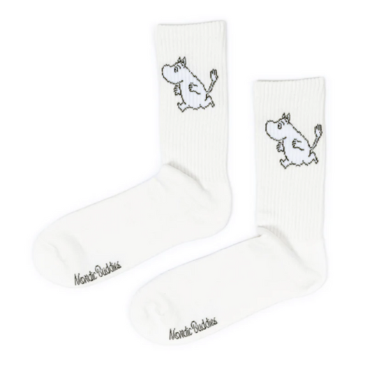 Moomintroll Running Mens Sport Socks, White (8351298060575)