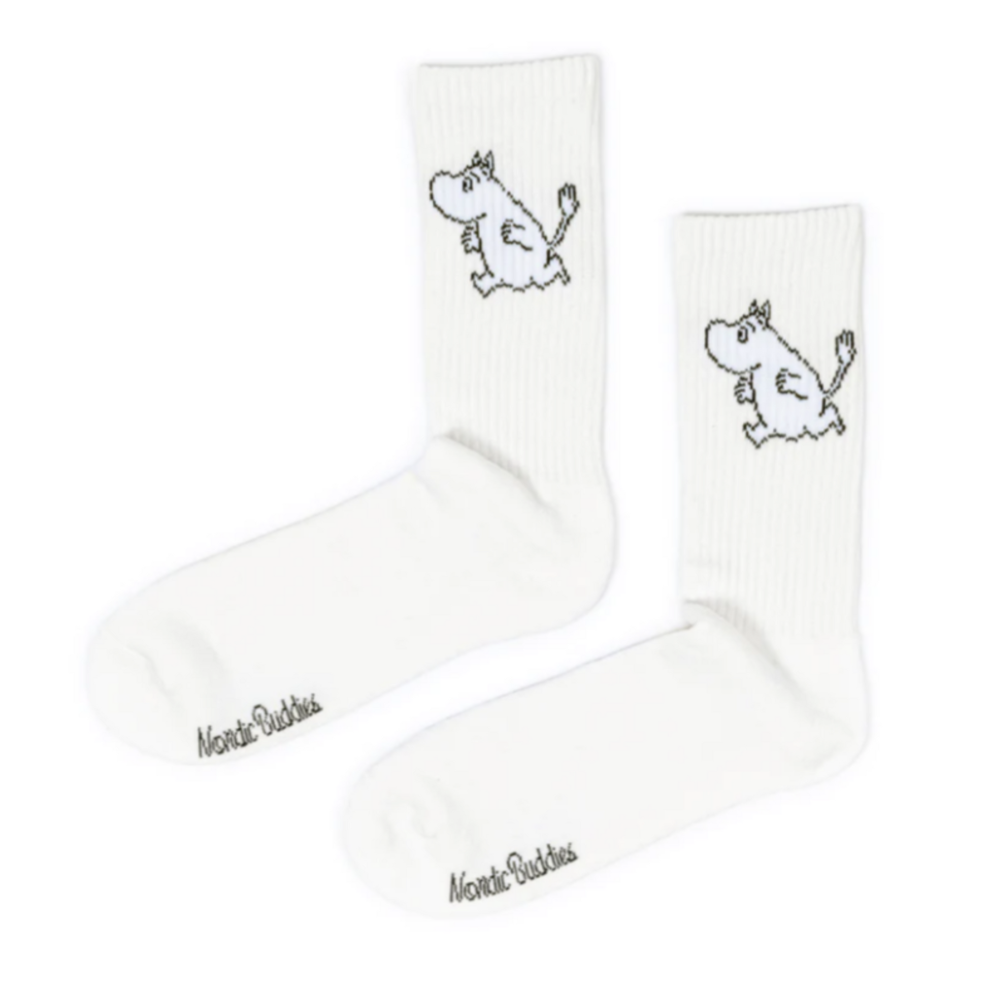 Moomintroll Running Mens Sport Socks, White Nordic Chill