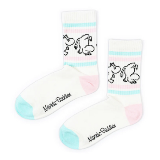 Moomintroll Retro Ladies Socks, White (8351289114911)
