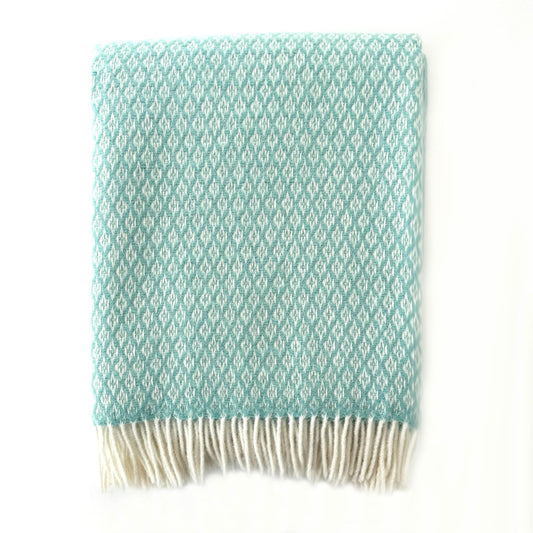 Nordic Chill Petal 100% Wool Throw 130x170cm, Aqua Turquoise (6797451591745)