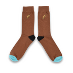 Sniff Embroidery Mens Socks, Chocolate (6633357934657)