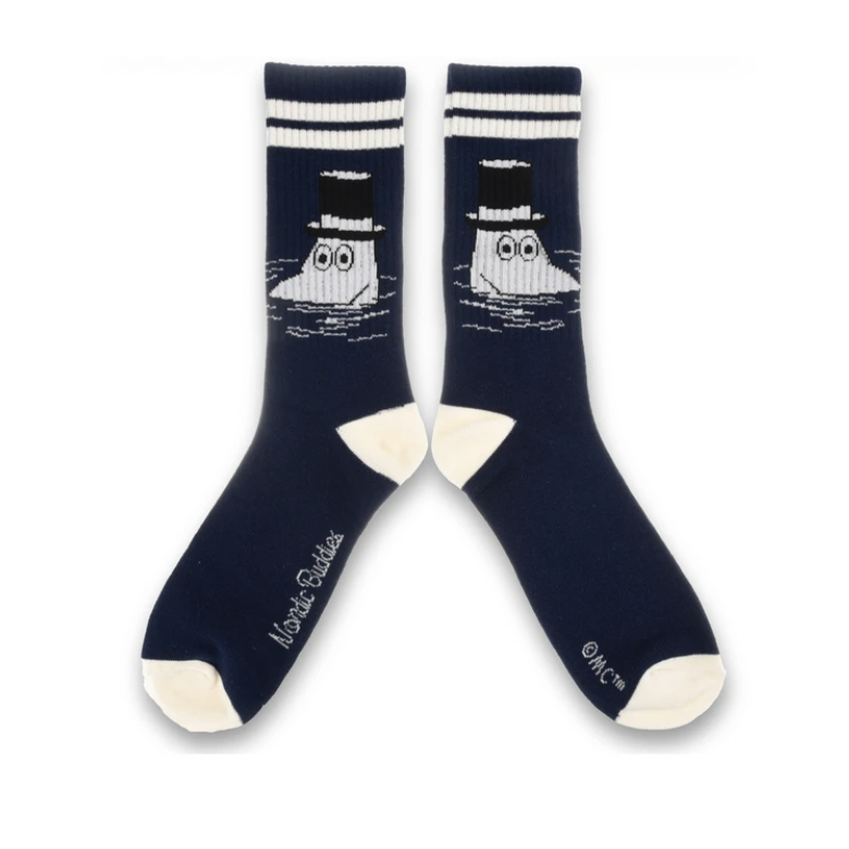 Moominpappa Retro tennis Mens Socks, Navy (6633402925121)