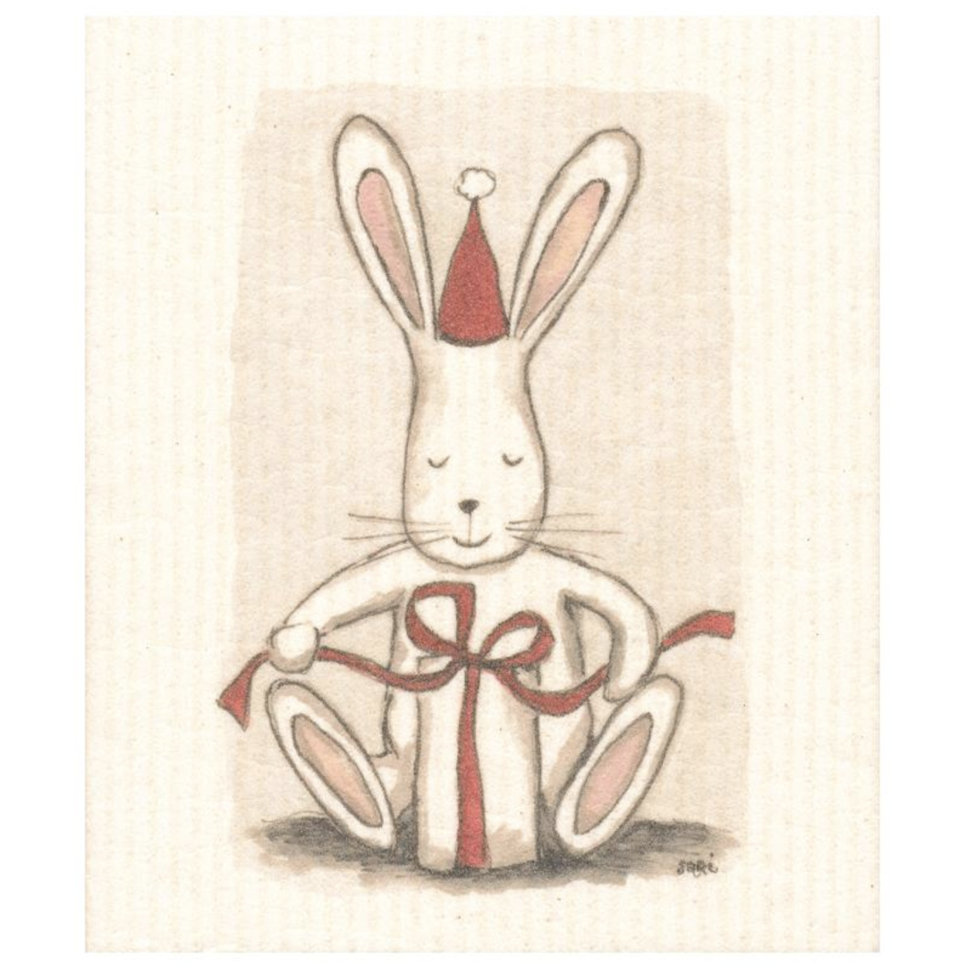 100% Biodegradable Dishcloth, Christmas Bunny (6635254546497)