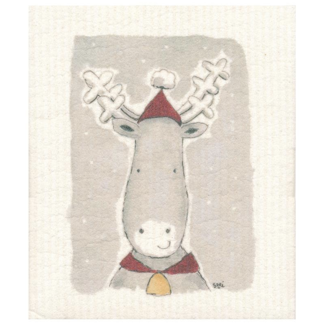 100% Biodegradable Dishcloth, Christmas Reindeer (6635255398465)
