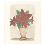 100% Biodegradable Dishcloth, Christmas Poinsettia Red (6634007855169)