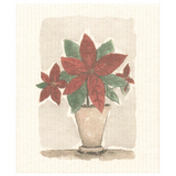 100% Biodegradable Dishcloth, Christmas Poinsettia Red (6634007855169)