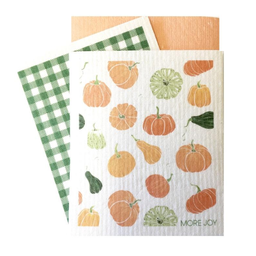 100% Biodegradable Dishcloth 3-Pack, Pumpkin (6733862895681)