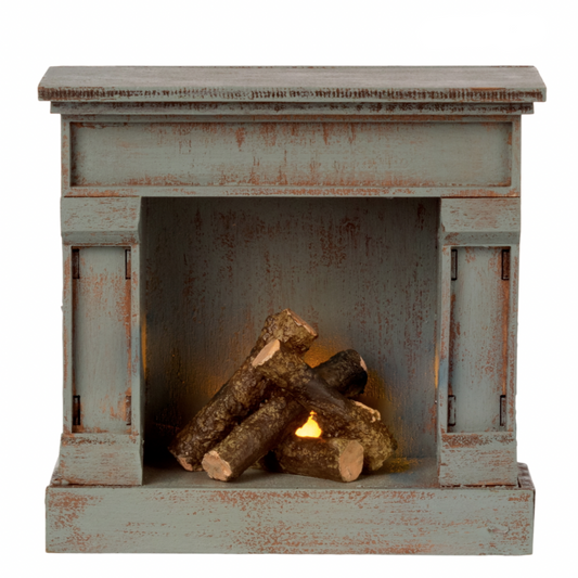 Maileg Miniature Fireplace, Vintage Blue (6797656719425)