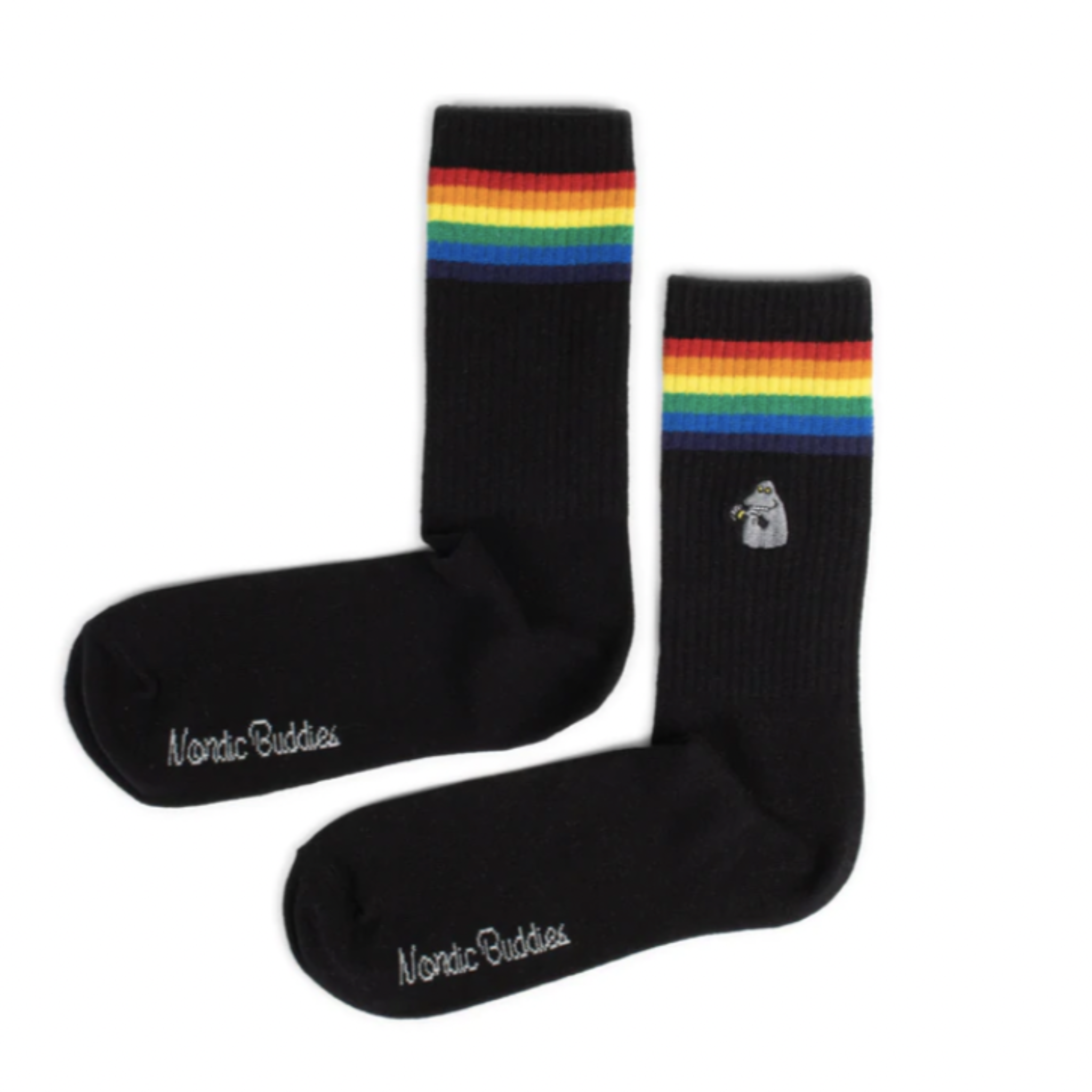 Groke Retro Tennis Mens Socks, Black (6808688951361)