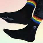 Groke Retro Tennis Womens Socks, Black (6808690982977)