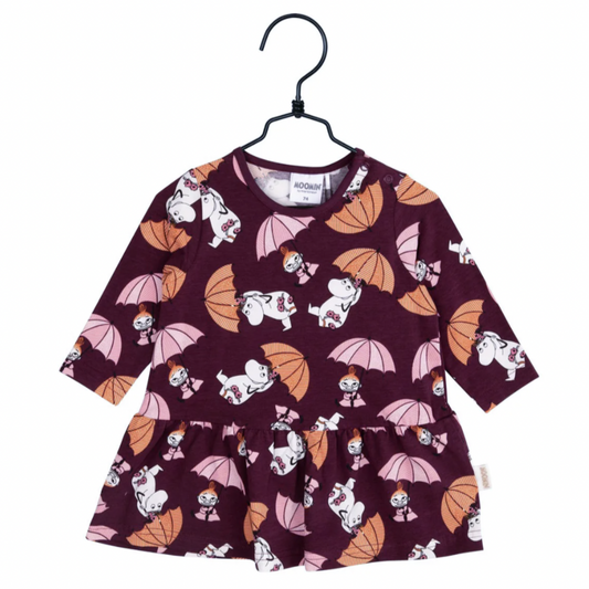 Moomin Drops Baby Dress, Burgundy (8076889719071)