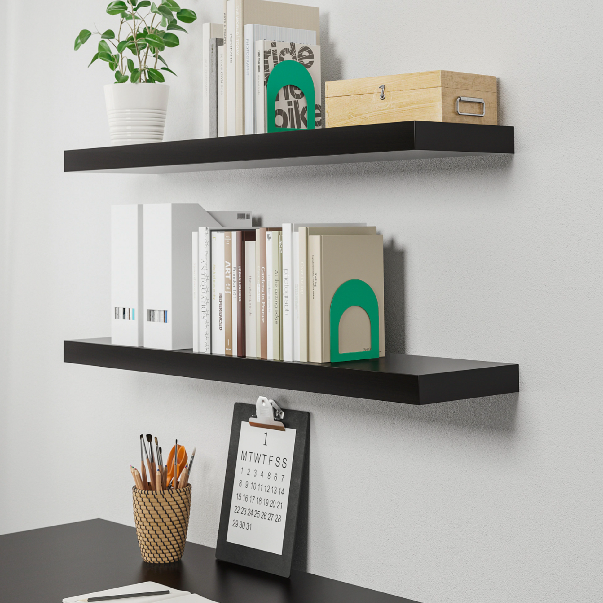 Ikea Lack Floating Shelf 110x26cm Black Brown Nordic Chill
