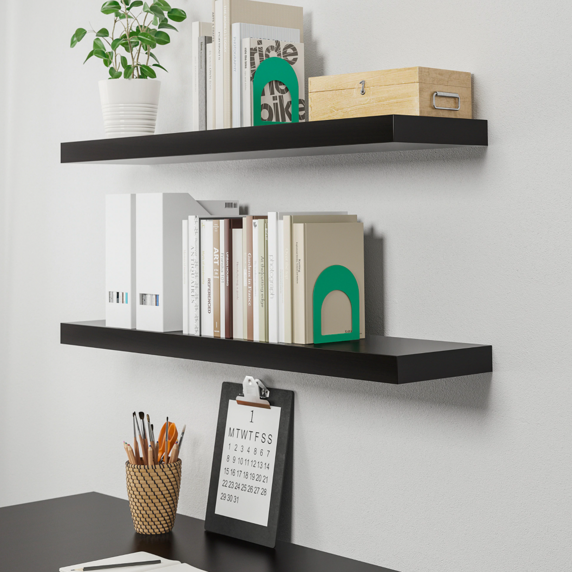 IKEA Lack Floating Shelf 110x26cm, Black/Brown (317018985)