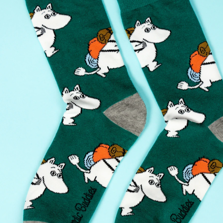 Moomin Adventure Mens Socks, Forest Green (6633847881793)