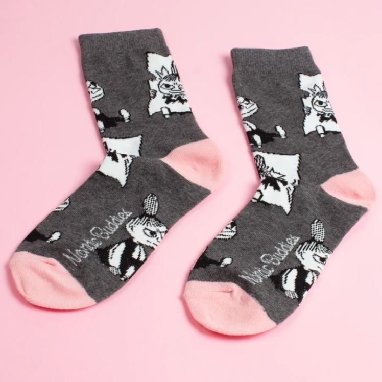 Little My Pranking Womens Socks, Grey (6633265037377)