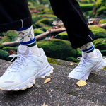 Happy Moomin Retro Tennis Mens Socks, White/Blue (6633399910465)