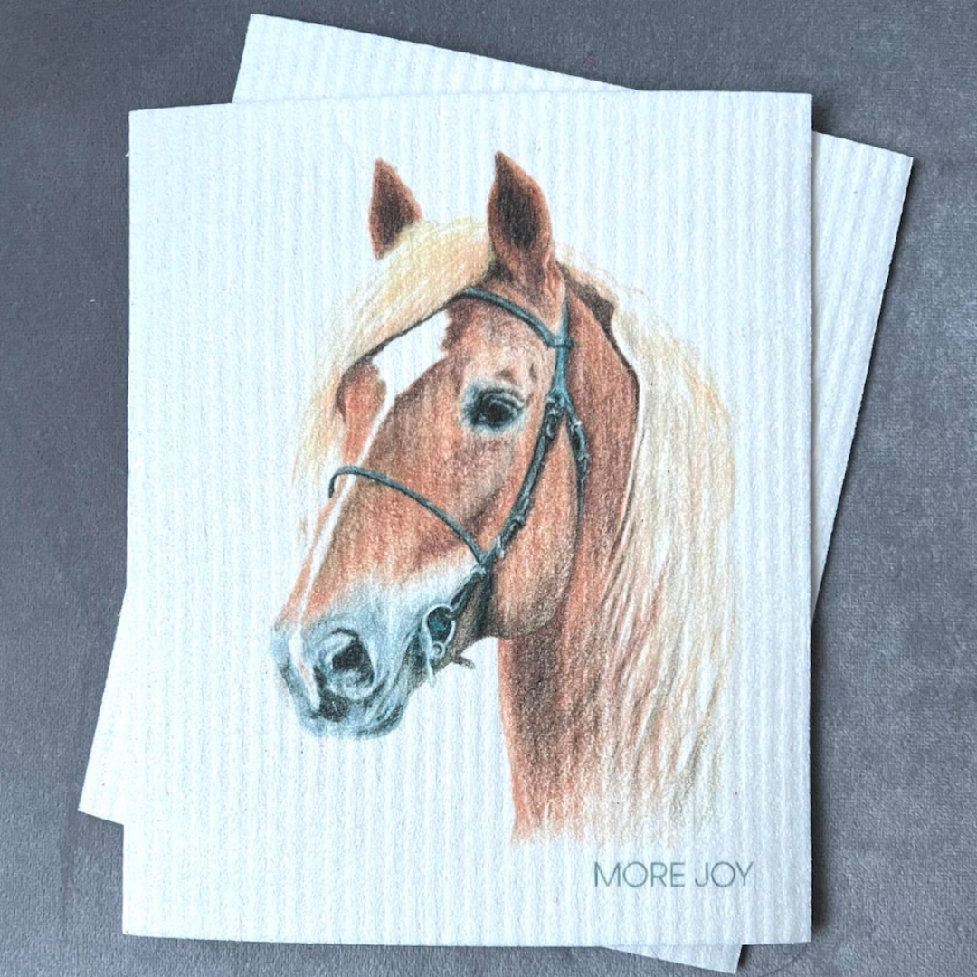 100% Biodegradable Dishcloth, Horse (6885513953345)