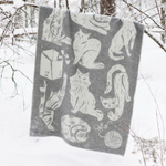 Purrfect Day Kissanpaivat Wool Blanket 130x180cm, Grey-White (6910584029249)