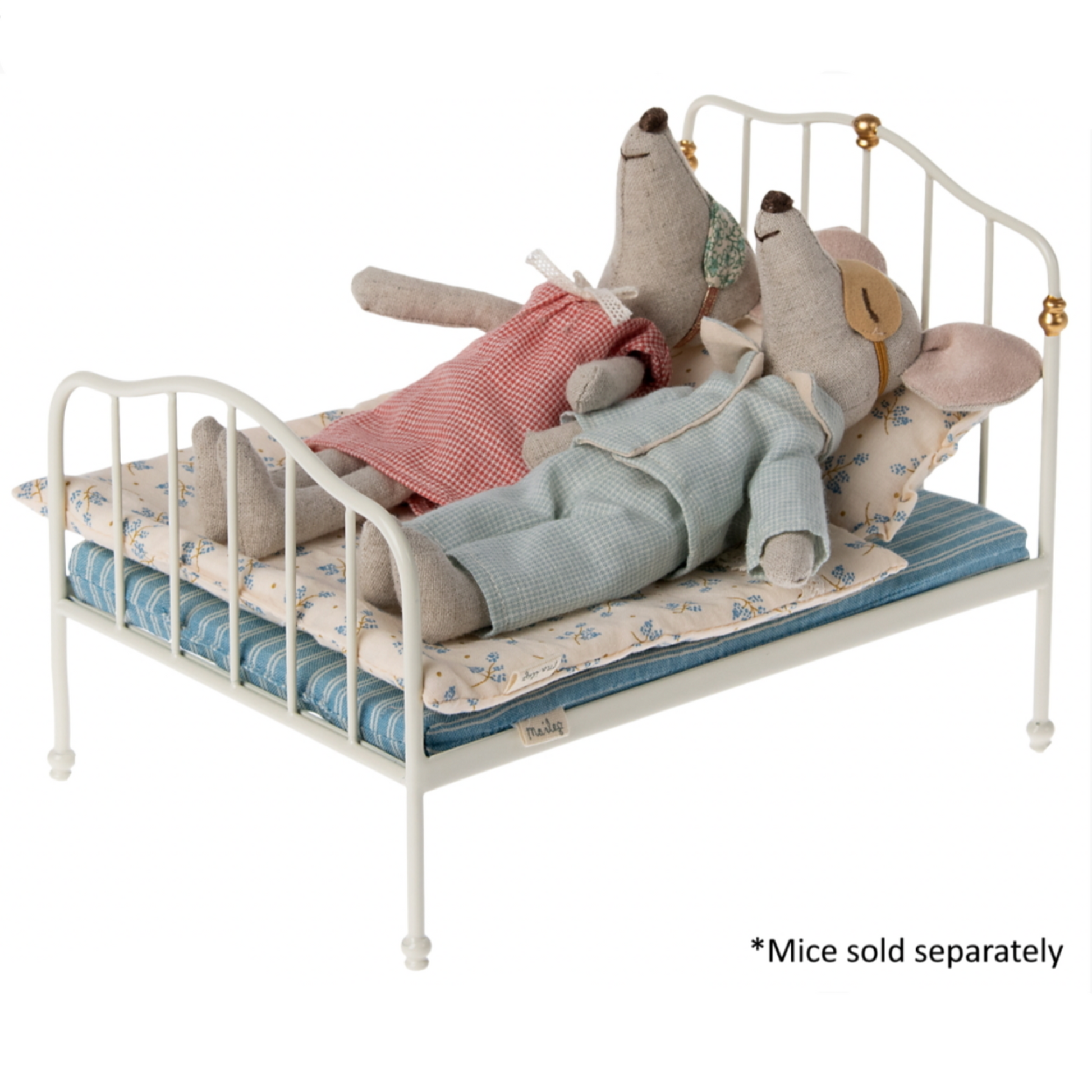 Maileg Vintage Double Bed Micro, Off White (8012052267295)