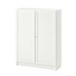 Ikea Billy Bookcase with Oxberg Solid Doors, 80x30x106cm, White (8129586921759)