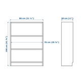Ikea Billy Bookcase 80x28x106cm, White (4247879745601)