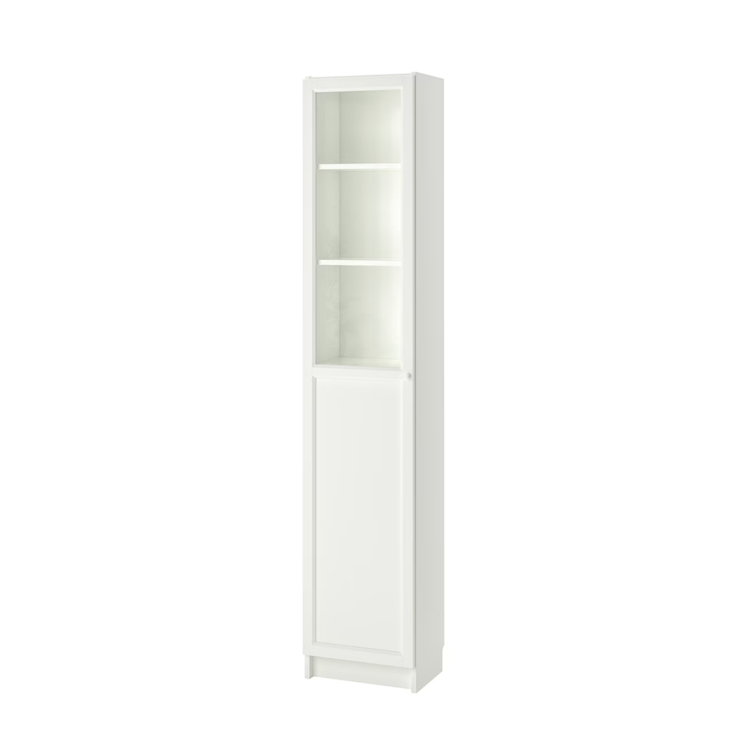 Ikea Billy Bookcase with Oxberg Half Glass Door, 40x30x202cm, White (8129595015455)