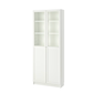 Ikea Billy Bookcase with Oxberg Half Glass Doors, 80x30x202cm, White (8129644265759)