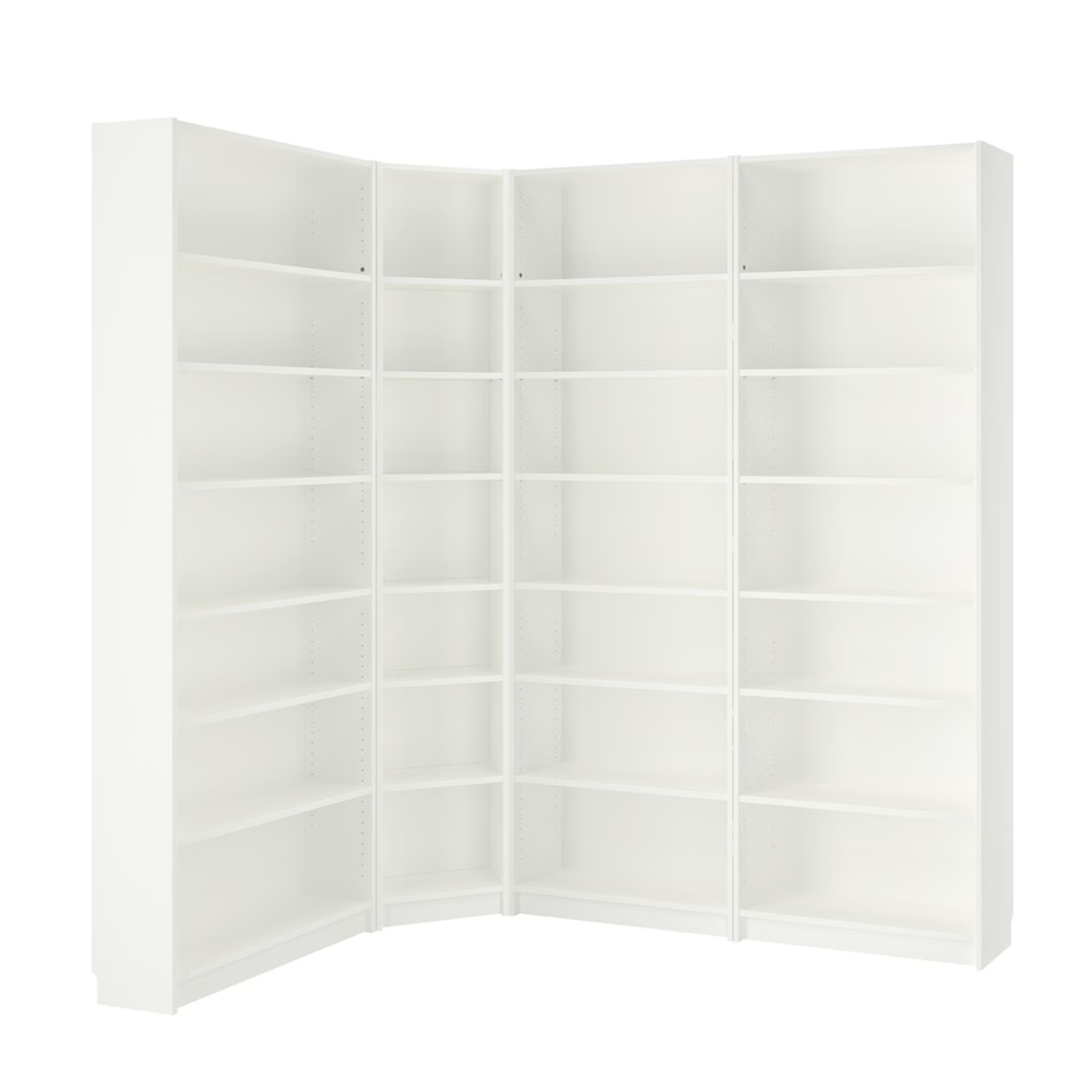 Ikea Billy Bookcase Corner Unit, 280x28x237cm, White Nordic Chill