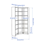 Ikea Billy Bookcase Corner, 120x28x202cm, White (8129682931999)