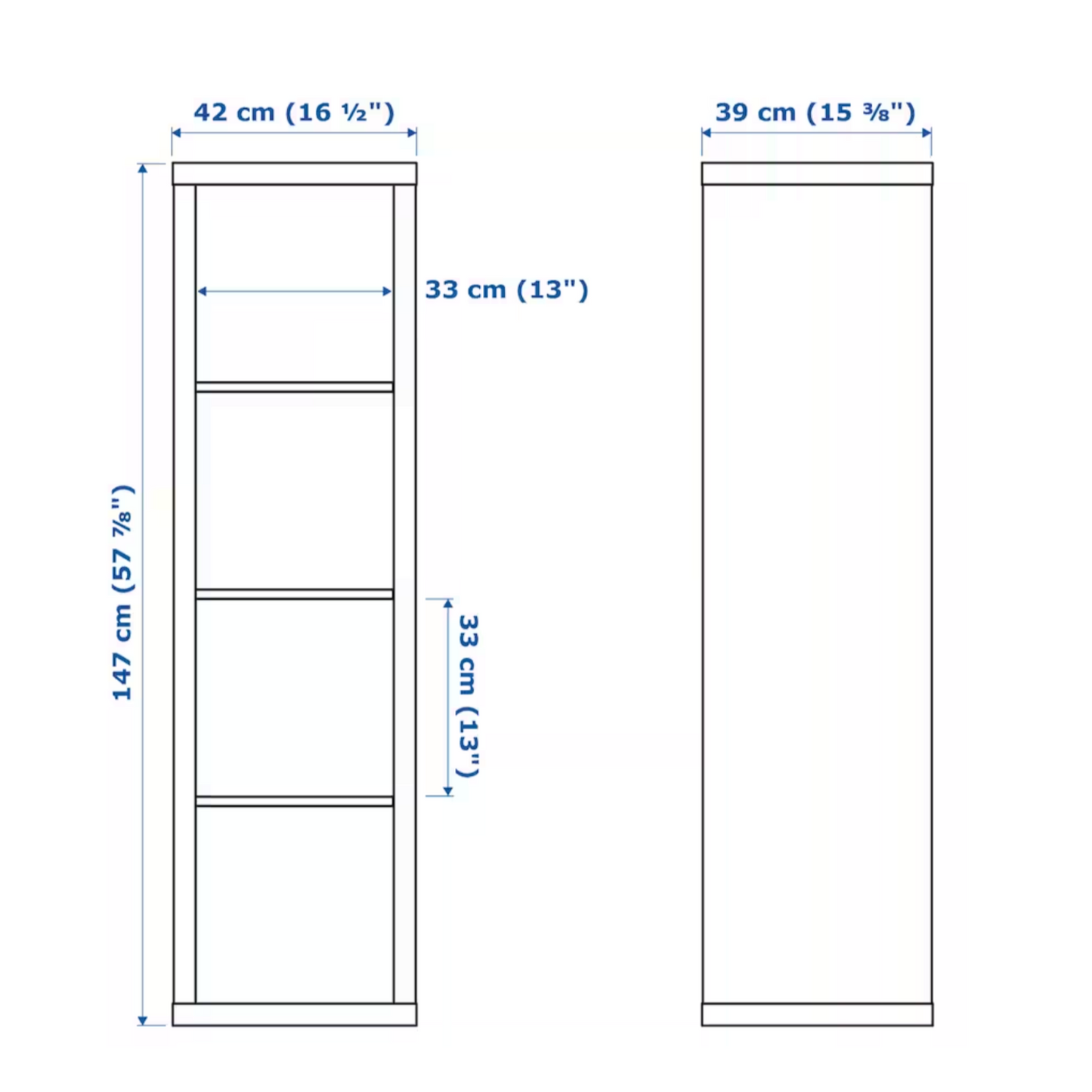 IKEA Kallax 1x4 Shelving Unit, 42x147cm, White (384852692)