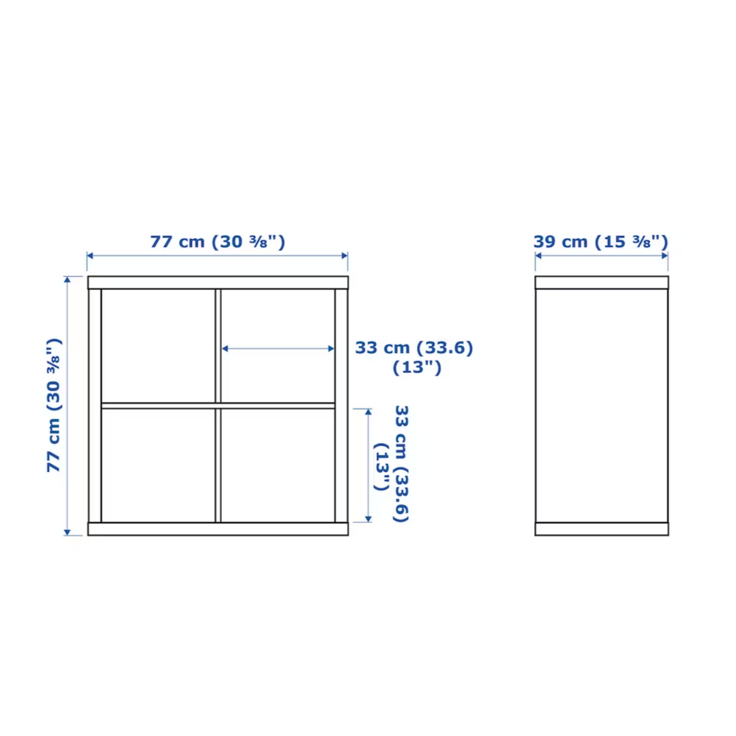 IKEA Kallax 2x2 Shelving unit, 77x77cm, White (1198799429)